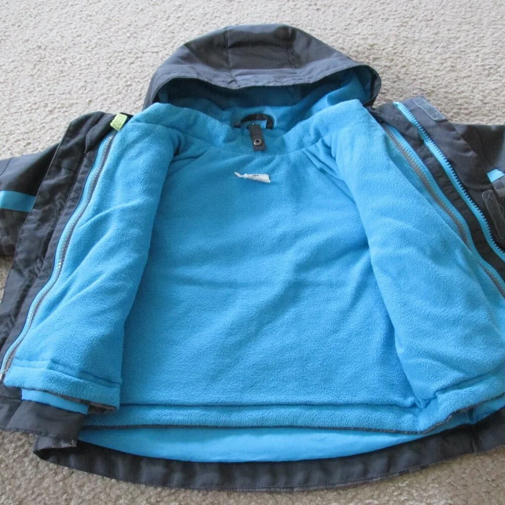 Cherokee Zip Up Hooded Winter Coat Toddler‎ Boys Size 18M Gray Blue Inner Liner